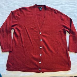 Chic Burnt Orange Cashmere Cardigan